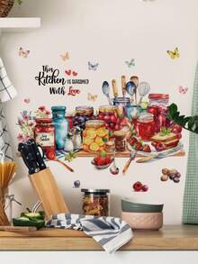 Pastoral Watercolor Jam Kitchen Wall Stickers, Waterproof And Oil-Proof, Removable Self-Adhesive Paper, DIY Cozy Kitchen Wall Decor - Wall Stickers - View 6