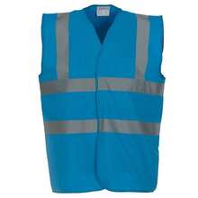 Yoko Mens Band & Brace Hi-Vis Vest - Sapphire Blue - View 2