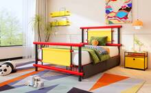 Kids Bed Frame 90x200 With Drawers - Colorful Metal Frame - 紅色 - 查看 9