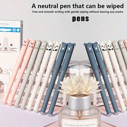 24pcs Erasable Gel Pens Set, Blue Ink, Built-In Eraser, 0.5mm Fine Tip, Smooth Soft Grip Design, Perfect For Note-Taking And Writing, Ideal Office And School Supplies, Birthday, Christmas, Valentine's Day, New Year, Friend And Easter Gifts