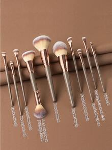 ronshadow 15pcs Multi-Function Makeup Brush Set, Soft Nylon Bristles, Base, Contour, Eye, Brow Brushes, Even Powder Pickup, Smooth Application, Suitable For Daily Use, Travel Makeup, Gift - Multicolor - View 8