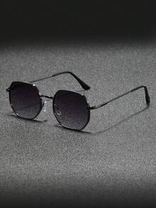 1 par de gafas de moda con marco de metal y borde geométrico personalizado con textura para mujer, adecuadas para actividades al aire libre, vacaciones y desplazamientos - Multicolor - Ver 8