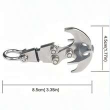 1pc Stainless Steel Folding Outdoor Hiking 4-Prong Hook, Suitable For Hiking, Camping And Backpacking, Durable Multi-Function Hiking Clip - Multicolor - View 5