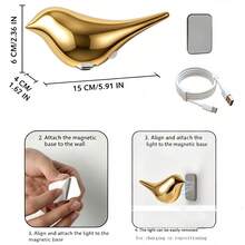Single Or Dual Head Night Light With Smart Bird Sensor, USB Rechargeable, Long Battery Life, Wireless Magnetic Mount. Automatically Switches On And Off In Living Room, Bedroom, Stairway, Bathroom, Bedside Table And Other Locations. - Multicolor - View 6