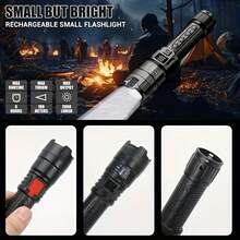 1/10PCS Ultra-Bright Rechargeable LED Flashlight Zoomable Built-In Battery Torch For Outdoor Camping Fishing Home Emergency Lighting - Flashlight - View 7