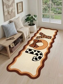 1pc Leopard Print Cute Rug, Kitchen Rug, Hallway Rug, Suitable For Bathroom, Kitchen, Outdoor, Indoor, Bedroom, Living Room, Bedside, Decorative Rug, Machine Washable, Easy To Clean, Entryway Mat, Non-Slip Bottom, Bedroom Decor Rug - Multicolor - View 4