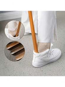 A Long Wooden Shoe Puller With Magnetic Wall Mounting Base, 55 Cm In Length, Ergonomically Designed To Avoid Bending Over, A Handy Shoe-Holding Tool For Home Entrance, Suitable For The Elderly And Pregnant Women In Daily Use. - Multicolor - View 5