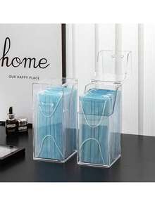 1pc Acrylic Transparent Makeup Brush Holder, Cosmetic Desktop Storage Box - Multicolor - View 3