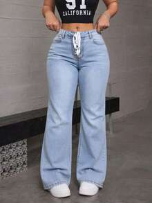 Women Jeans - 淺藍 - 查看 2