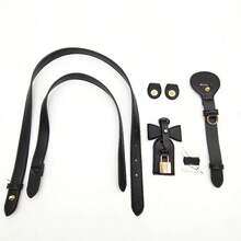 Handmade DIY Straw Handbag PU Leather Accessories Self-Made Vintage Pattern Bucket Bag Materials Shoulder Crossbody Bag Strap - New Model - View 3