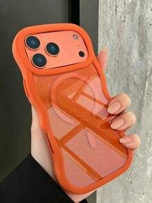KOOLIFE 1pc Magnetic Wireless Charging Glitter Anti-Drop Full Coverage Phone Case For Iphone18ProMax/17ProMax/17Pro/18Pro/16ProMax/16pro/15ProMax/15pro/16/16/17 - Orange - View 1