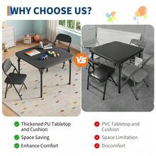 Kselythan Juego de comedor de 3 piezas para 2 personas, juego de comedor compacto que ahorra espacio, mesa y sillas de cocina compactas para espacios pequeños y apartamentos - Negro - Ver 5