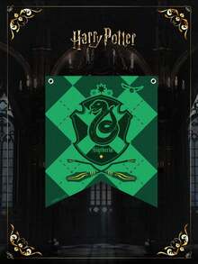 1pc Harry Potter Geometric Badge Banner Flag, And Four House Badge Banner Flag With Tassels, Birthday Party Decoration, Magic World Wall Decor, Suitable For Party Decoration, Holiday Decoration, Scene Arrangement Supplies, Home Office [Official Licensed] - Multicolor - View 9