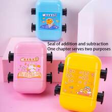 1pc Double-Head Math Roller Stamp, 2-In-1 Addition & Subtraction Arithmetic Practice Stamp, Cute Cartoon Pattern Number Roller Stamp, Suitable For Children School Homework Teaching Supplies - Creativity - View 2