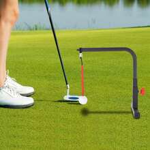 Golf Swing Trainer Practice Aid Black Red Iron Adjustable Height 20-25cm For Driving Range Backyard Training Modern Floor Mount - Multicolor - View 5