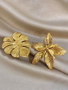 18k Gold Plated Stainless Steel, 5-Petal Flower With Stamen Double Layer Gold Ring, Stainless Steel Ring, Women's Ring, Jewelry Set, Personalized Ring, High Quality Luxury Jewelry, Unique Jewelry, Adjustable Ring, Gold Plated Ring, Suitable For Daily, Dating, Party, Holiday Season, Back To School Season, Summer Jewelry, Beach Jewelry, Women's Beach Accessories, Birthday Gift, Girlfriend Gift, Mother Gift, Bohemian Jewelry - Multicolor - View 4