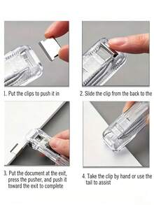 Transparent Visible Binding Clip, Compact And Portable, Simple Stapler, Sturdy And Anti-Slip, Can Clip A4 Paper And Books, Reusable, Suitable For Office, Clerical, School, Student Learning, Used For Fixing Documents And Books - Multicolor - View 8
