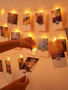1pc Photo Clip Light String, Home Decoration Fairy Clip Light String, Can Hang Photos, Battery Powered, Suitable For Gifts, Courtyards, Bedrooms, Weddings, Birthday Parties, Holiday Decor (Excluding Batteries), Christmas Tree Decoration Light String - Yellow - View 8