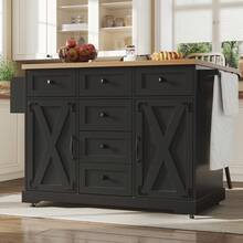 Multifunctional Folding Sideboard Black In Wood For Dining Room And Living Room - 黑色 - 查看 11