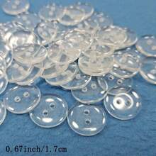 50pcs/Pack 1cm 1.5cm 1.8cm Transparent Shirt Buttons - 50 - View 2