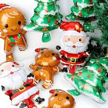 15pcs 16.1 Inch Mini Christmas Old Man Christmas Tree Shaped Aluminum Foil Balloons, Suitable For Christmas Decoration Balloons - View 4