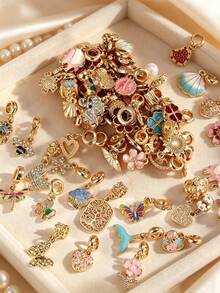 Random Charms Various Themes Beads Pendant For DIY Bracelet Rhinestone Design - Animals/Plants/Flowers/Pets/Sports/Cartoon/Ocean/Family/Stars/Sun - Multicolor - View 5
