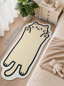1pc Cute Cat Rug, Kitchen Rug, Hallway Rug, Suitable For Bathroom, Kitchen, Outdoor, Indoor, Bedroom, Living Room, Bedside, Machine Washable, Easy To Clean, Non-Slip Backing Entryway Mat, Bedroom Decor Rug - Multicolor - View 7
