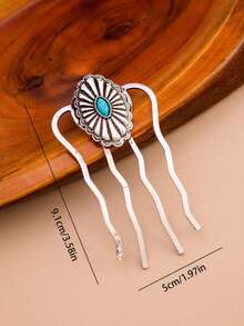 1 Peça Pente de Cabelo de 4 Dentes, Novo Estilo Chinês Elegante e Requintado, Ornamento de Cabelo, Grampo de Cabelo Estilo Antigo - Multicolorido - Visão 6
