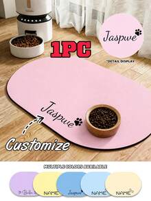 Personalized Custom Absorbent Dog Food Mat, Colorful Pet Feeding Mat, Personalized Dog Food Mat With Pet Name, Personalized Dog Mat, Can Be Customized According To Your Dog's Name, Perfect For Protecting Floors And Keeping Feeding Area Clean - Multicolor - View 11