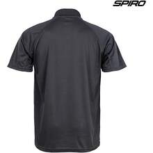 Spiro Unisex Adults Impact Performance Aircool Polo Shirt - Black - View 2