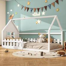 Bed Frame Kids House - 90x200cm - 白色 - 查看 1