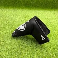 Ace Of Spades Putter Cover, Black & White Poker Embroidery Style, Secure Closure, Thick Padded PU Material, Fits Straight Shaft Putters, Unisex Golf Headcover - Black - View 6