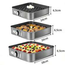 Square Cake And Torte Baking Forms Set Of 3 (20-24) - View 7