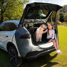 1 pieza Pantalla mosquitera universal para puerta trasera de SUV, malla grande transpirable con bolsa de almacenamiento, ganchos, cortina para insectos y parasol para camping y coche - Multicolor - Ver 5