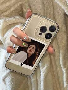 1pc Customized Personalized Photo & Small Heart Pattern Ultra-Thin Transparent TPU Phone Case, Compatible With 17 Pro Max/16 Pro/15 Pro/14 Plus/13 Pro/12 Pro Max/11/Xs Max/8/7/6 Plus, Custom Image Cover Design, Protective Shell For Men Women Friends Family - Clear - View 4