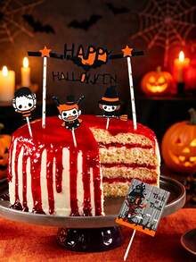 1/2/3sets Halloween Cake Toppers Cute Ghost Pumpkin Witch Cupcake Picks, Halloween Party Cake Decorations Supplies For Holiday Home Dessert Decor - Multicolor - View 6