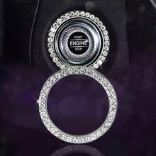 Pegatina de anillo de arranque del motor con cristales brillantes, cubierta/pegatina decorativa de botón, anillo brillante para pomo de encendido de llave, accesorio brillante para el interior del coche - Aro de inicio con una  de diamantes - Ver 9
