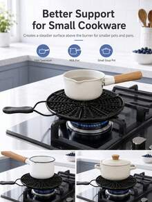 Premium Black Iron Heat Diffuser Plate With Quick Heating Solid Heat Conduction Plate For Home Cooks Anti Slip Flame Reducer Ideal For Soup Simmer Ring Gas Stove Glass Cooktop Converter For Coffee Milk Kitchen Essentials Kitchen Accesssories - Multicolor - View 6