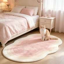 1pc Pink Gradient Decorative Rug, Cute Style, Sweet Style Bedroom Decor, Small Rug, Carpet, Bathroom Rug, Washable - Multicolor - View 2