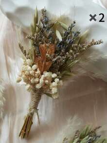 1/2/4/8/12pcs Boho Mixed Artificial Mini Flower Bouquets, Durable Handmade Florals For Table Centerpiece, Bridal Shower, Gift Wrapping & Wedding DIY Crafts - Brown - View 11