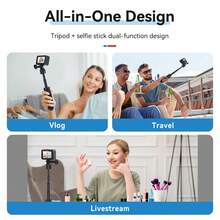 TELESIN Mini Quick Release Selfie Stick Tripod Portabel dengan Panjang yang Dapat Diatur untuk Go Pro 13 12 11 10 Max Osmo Action Action 6 5 Pro Osmo Nano Camera - View 7