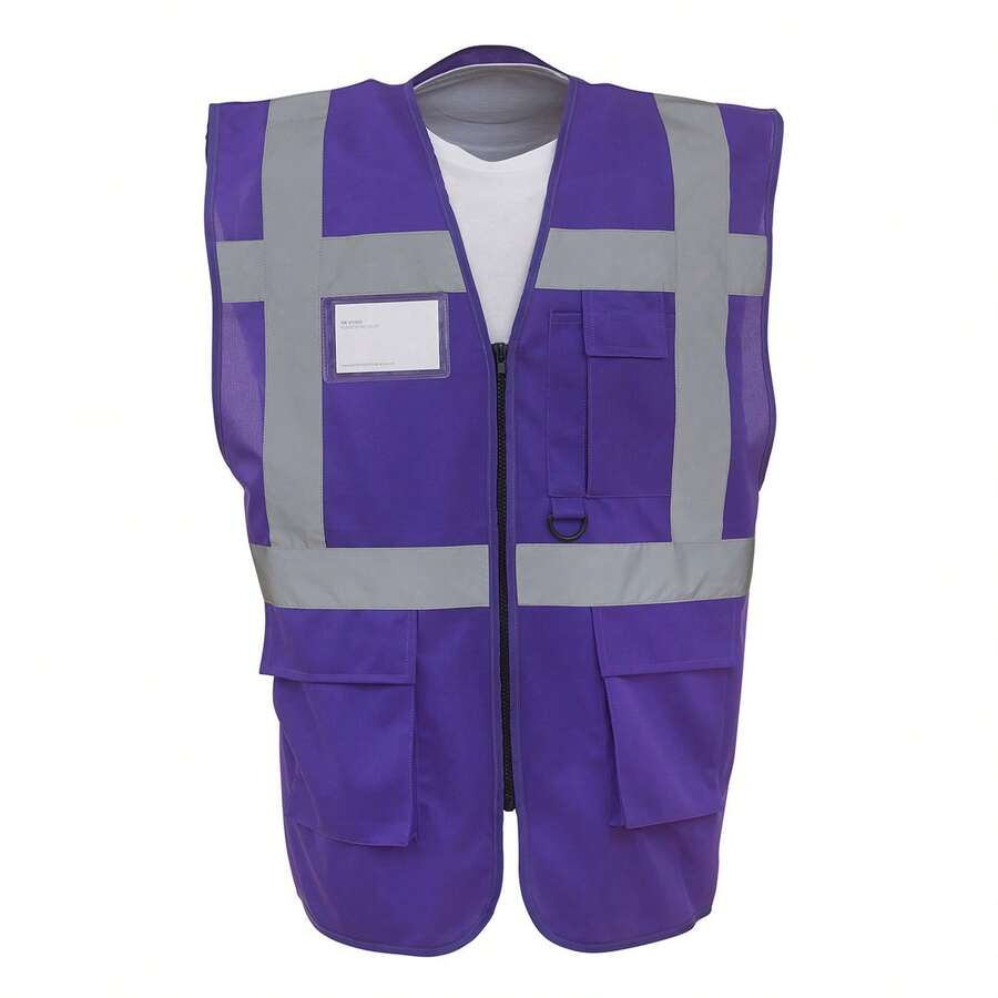 Yoko Unisex Adult Executive Hi-Vis Waistcoat - Purple - View 1