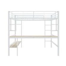 Bed Frame High Bed 140x200cm Metal Black - 白色 - 查看 9