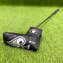 Ace Of Spades Putter Cover, Black & White Poker Embroidery Style, Secure Closure, Thick Padded PU Material, Fits Straight Shaft Putters, Unisex Golf Headcover - Black - View 8