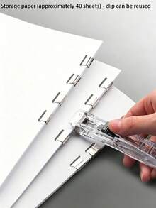 Transparent Visible Binding Clip, Compact And Portable, Simple Stapler, Sturdy And Anti-Slip, Can Clip A4 Paper And Books, Reusable, Suitable For Office, Clerical, School, Student Learning, Used For Fixing Documents And Books - Multicolor - View 5