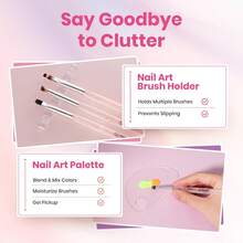 Beetles Blooming Gel And Nail Art Brushes Set - Ombre Nail Brush Gradient Stipple Clean Up Fingernail Art Pens And Silicone Dotting Tool For Gel Polish Marble Blush Chrome DIY Manicure Designs - 美甲畫筆套裝 - 查看 7