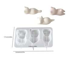 SILIKE LUFEI Cetakan Silikon Ornamen Plaster Gantungan Kunci Kucing Lucu 3D Resin Epoksi DIY 1 buah - Cetakan kucing - View 2