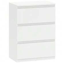 3-Drawer Dresser, Modern Bedroom Storage Cabinet, White - 白色 - 查看 1