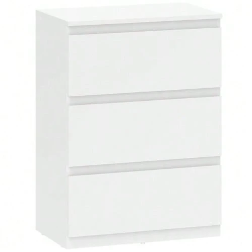 3-Drawer Dresser, Modern Bedroom Storage Cabinet, White - 白色 - 查看 1