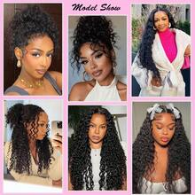 Dollface 360 Invisible Drawstring Full Lace Human Hair Wig Transparent HD Lace Pre Plucked Deep Wave 360 Invisi Strap Lace Front Wigs For Women 20 40 Inch - Natural Black - View 11